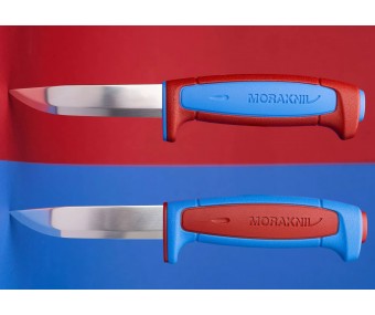 Morakniv представляет цвет года 2025: ножи basic Siljan Blue и basic Dala Red