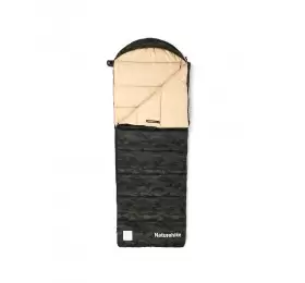 Ультралёгкий спальный мешок Naturehike CNK2350WS023 M320 хлопковый с капюшоном весна осень камуфляжный, молния справа