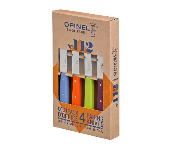 Набор ножей Opinel Set of 4 N°112 assorted sweet pop colours, нержавеющая сталь, (4 шт./уп.) 001381