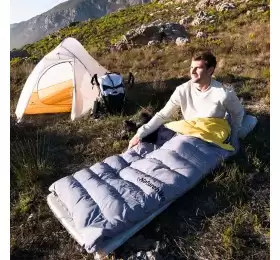Мешок спальный Naturehike CW400 NH18C400-D с утиным пухом, размер M, серый