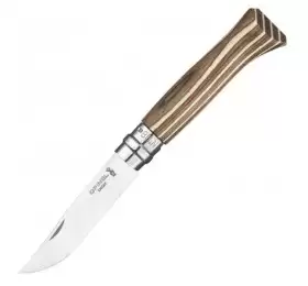Нож Opinel №08, нержавеющая сталь, ручка из березы, коричневая ручка, 002388