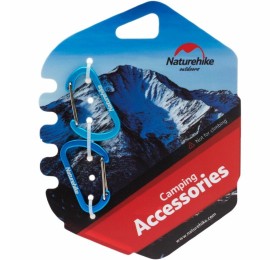 Карабин Naturehike NH15A004-H D-образный мини 4см 2 упаковки голубой, 6927595717318