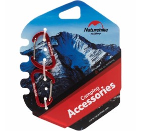 Карабин Naturehike NH15A004-H D-образный мини 4см 2 упаковки темно-красный, 6927595717332