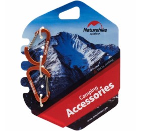 Карабин Naturehike NH15A004-H D-образный мини 4см 2 упаковки оранжевый, 6927595717301