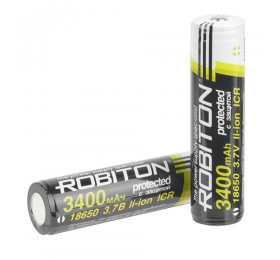 Аккумулятор 18650 Robiton 3.4/Li18650 (NCR18650B) 3400мАч с защитой BL1, 13485