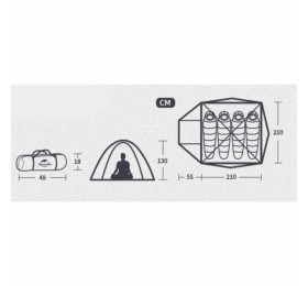 Палатка Naturehike 210T65D NH18Z033-P трехместная голубой
