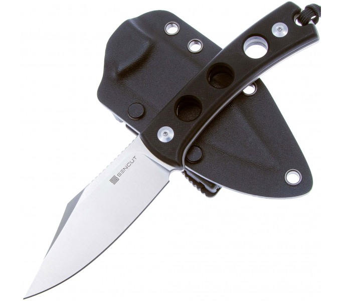 Нож SENCUT Fixed Blade Waxahachie 9Cr18MoV Steel Satin Handle G10 Black