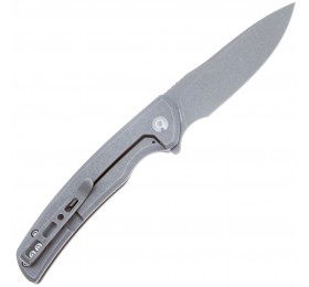 Складной нож SENCUT Tynan 10Cr15CoMoV Steel Gray Stonewashed Handle Stainless Gray