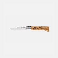 Нож Opinel №8 Animalia, нержавеющая сталь, рукоять дуб, гравировка медведь