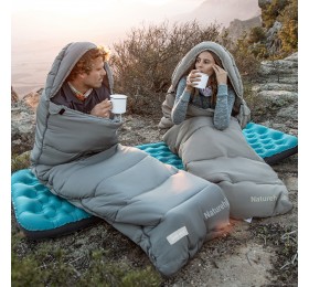 Спальный мешок Naturehike CNK2350WS023 MS500 с капюшоном, зеленый, молния справа