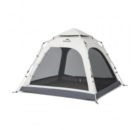 Палатка Naturehike Ango Automatic CNK2550WS010 трёхместная, большая, c навесом, светло-серая с серым