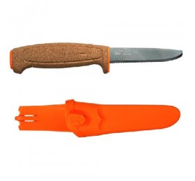 Нож Morakniv Floating Serrated Knife, нержавеющая сталь, пробковая ручка, оранжевый. 13131