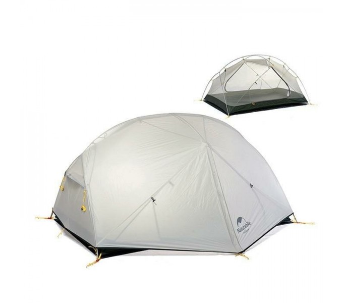 Палатка Naturehike Mongar NH17T007-M 20D двухместная сверхлегкая , серая