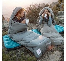 Мешок спальный конверт Naturehike NH20MSD02 водоотталкивающий с капюшоном 