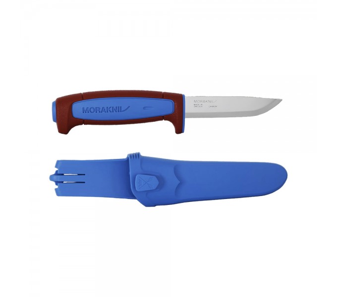 Нож Morakniv Basic 511 лимитированный 2025 углеродистая сталь, пласт. ручка (красная) синяя вставка