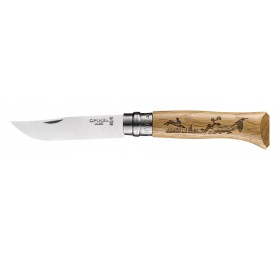 Нож Opinel №8, нержавеющая сталь, рукоять дуб, гравировка заяц, 002333