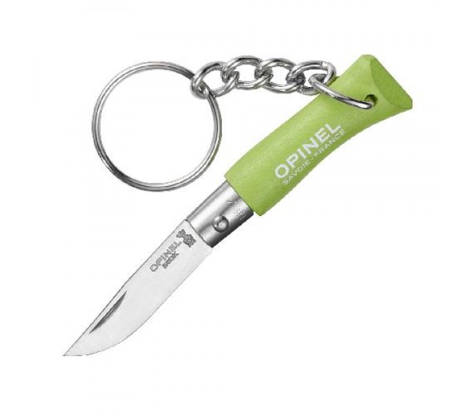 Нож-брелок Opinel №2, нержавеющая сталь, зеленый, 002050