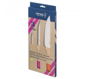 Набор ножей Opinel Parallele POP trio set №126, №118, №120, дерев. рукоять, нерж, сталь, кор. 002134
