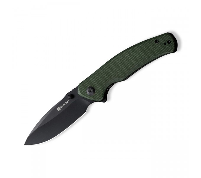 Складной нож SENCUT Slashkin D2 Steel Black Handle Green Canvas Micarta