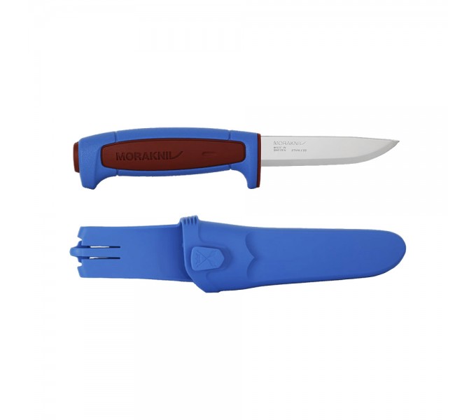 Нож Morakniv Basic 546 лимитированный 2025 нержавеющая сталь, пласт. ручка (синяя) красная вставка