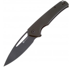 Складной нож SENCUT Mims 9Cr18MoV Steel Black Stonewashed Handle Dark Green Canvas Micarta