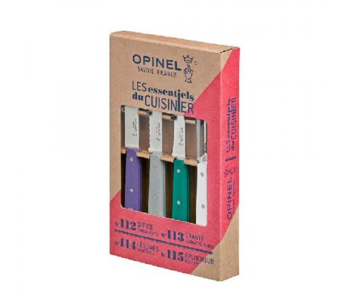 Набор ножей Opinel Les Essentiels Art deco, нержавеющая сталь, (4 шт./уп.), 001939