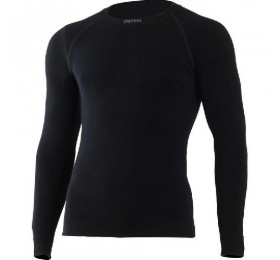 Футболка мужская WOLF/ дл. рукав/ шерсть 200/ черный/ S/M, WOLF9090SM
