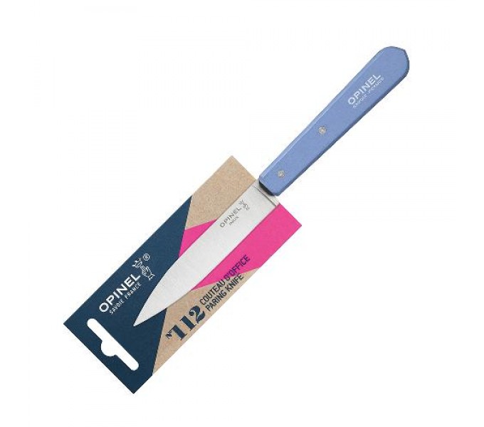 Нож столовый Opinel №112, деревянная рукоять, блистер, нержавеющая сталь, голубой 001917