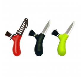 Нож Morakniv Karl-Johan для грибов, нержавеющая сталь, цвет черный, щетка из конского волоса, 10906