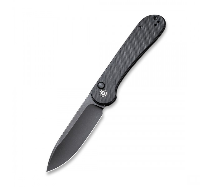 Складной нож CIVIVI Button Lock Elementum 14C28N Steel Black Stonewashed Handle G10 Black