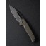 Складной нож SENCUT Mims 9Cr18MoV Steel Black Stonewashed Handle Dark Green Canvas Micarta