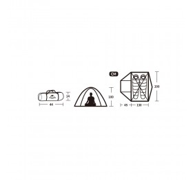 Палатка Naturehike P-Series NH18Z022-P 210T/65D, двухместная, серо-голубая, 6927595783597