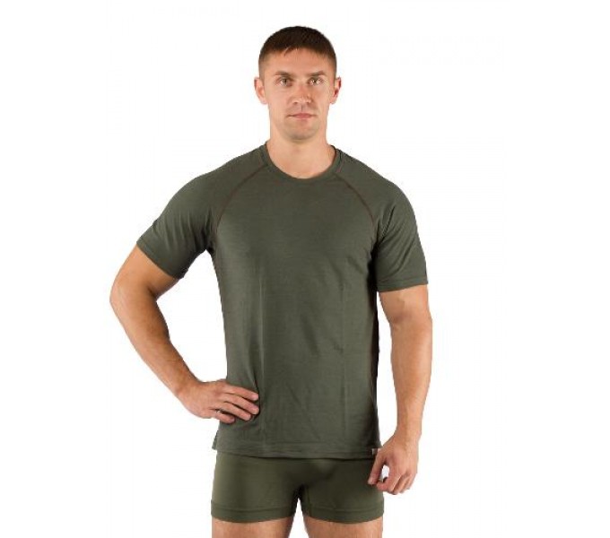Футболка мужская Quido/ кор. рукав/ шерсть 160/ зеленый / L, Quido6262L