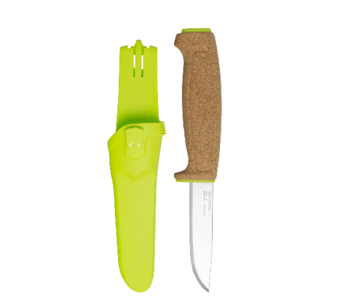 Нож Morakniv Floating Knife (S) Lime, нержавеющая сталь, пробковая ручка, зеленый, 13686