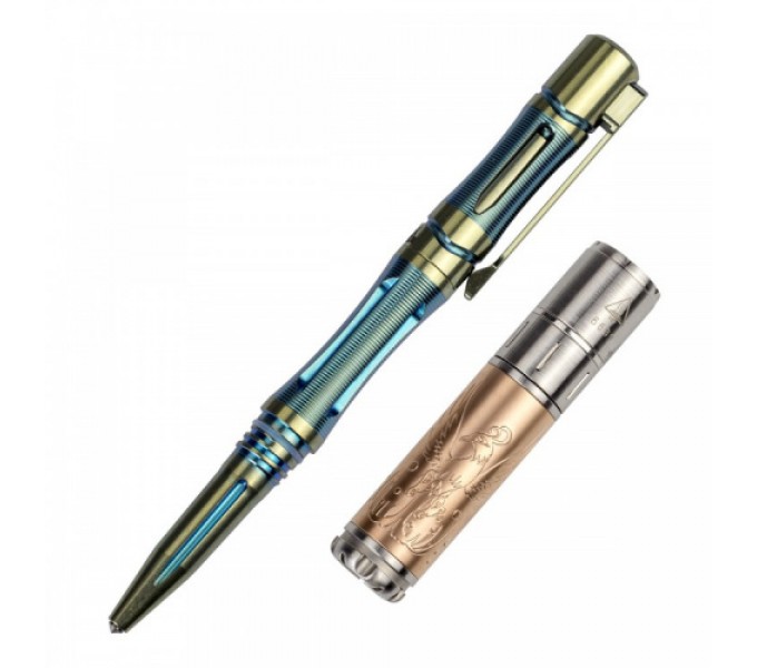 Набор Fenix ручка T5Ti + фонарь F15 синий, T5TIF15BL Набор Fenix ручка T5Ti + фонарь F15 синий, T5TIF15BL
