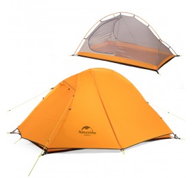 Палатка 1-местная Naturehike сверхлегкая + коврик NH18A095-D, 20D, оранжевый