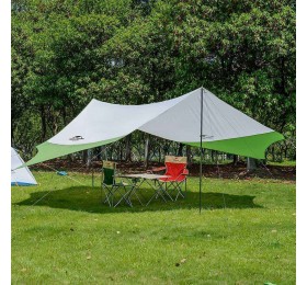 Тент Naturehike Hexagon NH16T013-S, 150D, 520*460 см для кемпинга, серый с голубым (с двумя стойками)