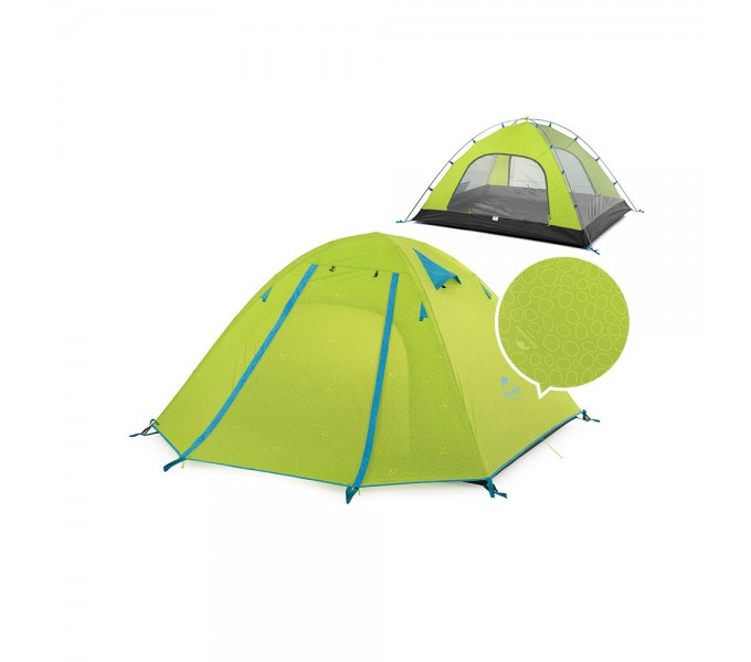 Палатка Naturehike P-Series NH18Z033-P 210T/65D, трехместная, светло-зеленая, 6975641887492