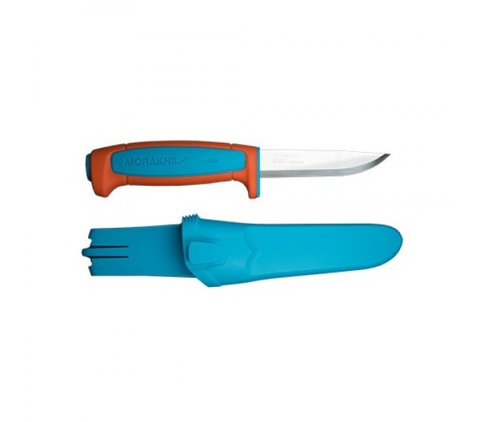 Нож Morakniv Basic 546, нержавеющая сталь, пласт. ручка (оранжевый), 13202