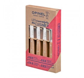 Набор ножей Opinel "Les Essentiels", нержавеющая сталь, рукоять бук( 4 шт./уп.), 001300