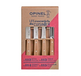 Набор ножей Opinel "Les Essentiels", нержавеющая сталь, рукоять бук( 4 шт./уп.), 001300