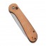 Складной нож CIVIVI Button Lock Elementum 14C28N Steel Gray Stonewashed Handle Brown Micarta