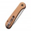 Складной нож CIVIVI Button Lock Elementum 14C28N Steel Gray Stonewashed Handle Brown Micarta