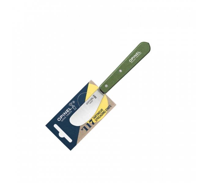 Нож для масла Opinel №117, деревянная рукоять, блистер, нержавеющая сталь, темно-зеленый, 003134 Нож для масла Opinel №117, деревянная рукоять, блистер, нержавеющая сталь, темно-зеленый, 003134