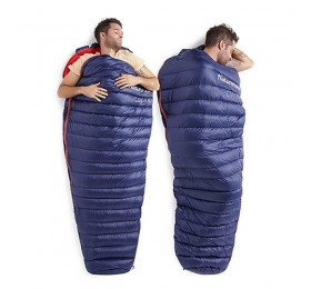 Мешок спальный Naturehike CW300 NH18S300-D из гусинного пуха голубой, молния слева