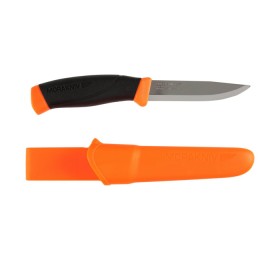 Нож Morakniv Companion F Orange, нержавеющая сталь, прорезиненная рукоять с оранжевыми накладкам, 11824