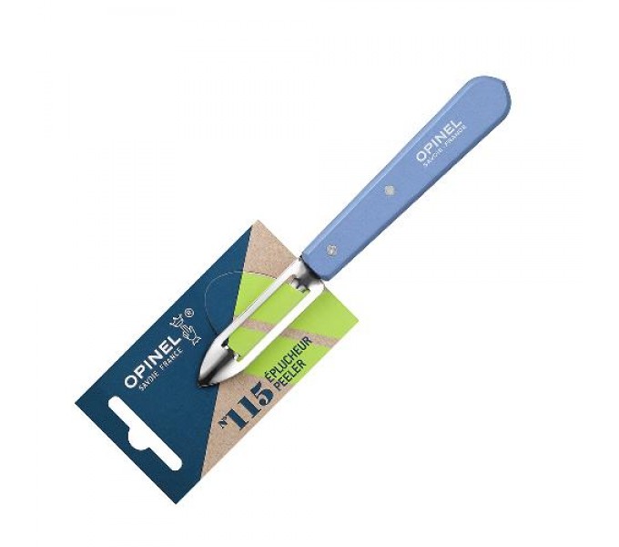 Нож для чистки овощей Opinel №115, деревянная рукоять, нержавеющая сталь, синий, блистер, 001932