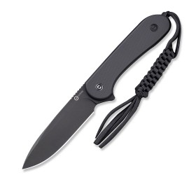 Нож CIVIVI Fixed Blade Elementum D2 Steel Black Stonewash Handle G10 Black