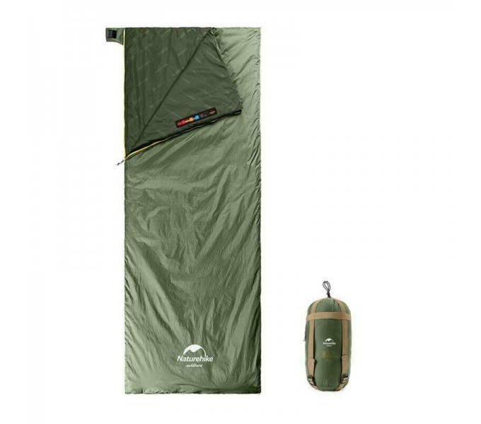 Мешок спальный Naturehike NH21MSD09 мини LW180, размер M, зеленый, молния слева