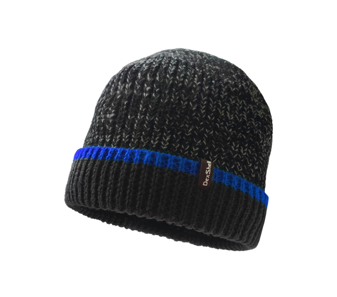 Водонепроницаемая шапка Dexshell Cuffed Beanie: чёрный/синий, размер S/M (56-58 см)